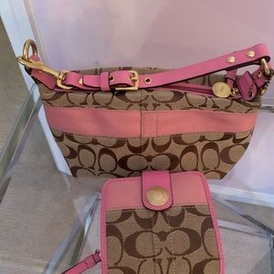 Coach bag with matching wallet